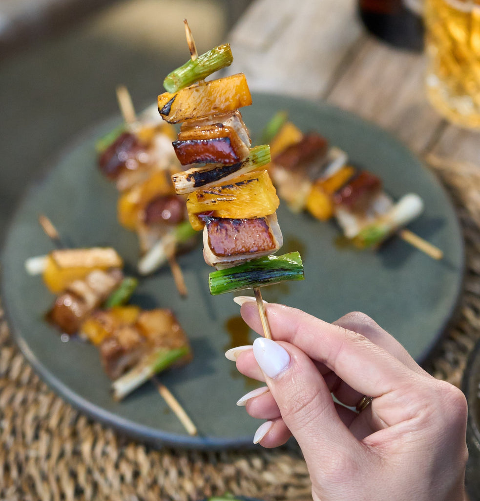 Pork and Pineapple Skewers Paired with a Fiery Bhut Jolokia